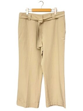 Limited Edition by London Fog Beige Pleated Tie-Belt Cuffed Trouser – Size 14P